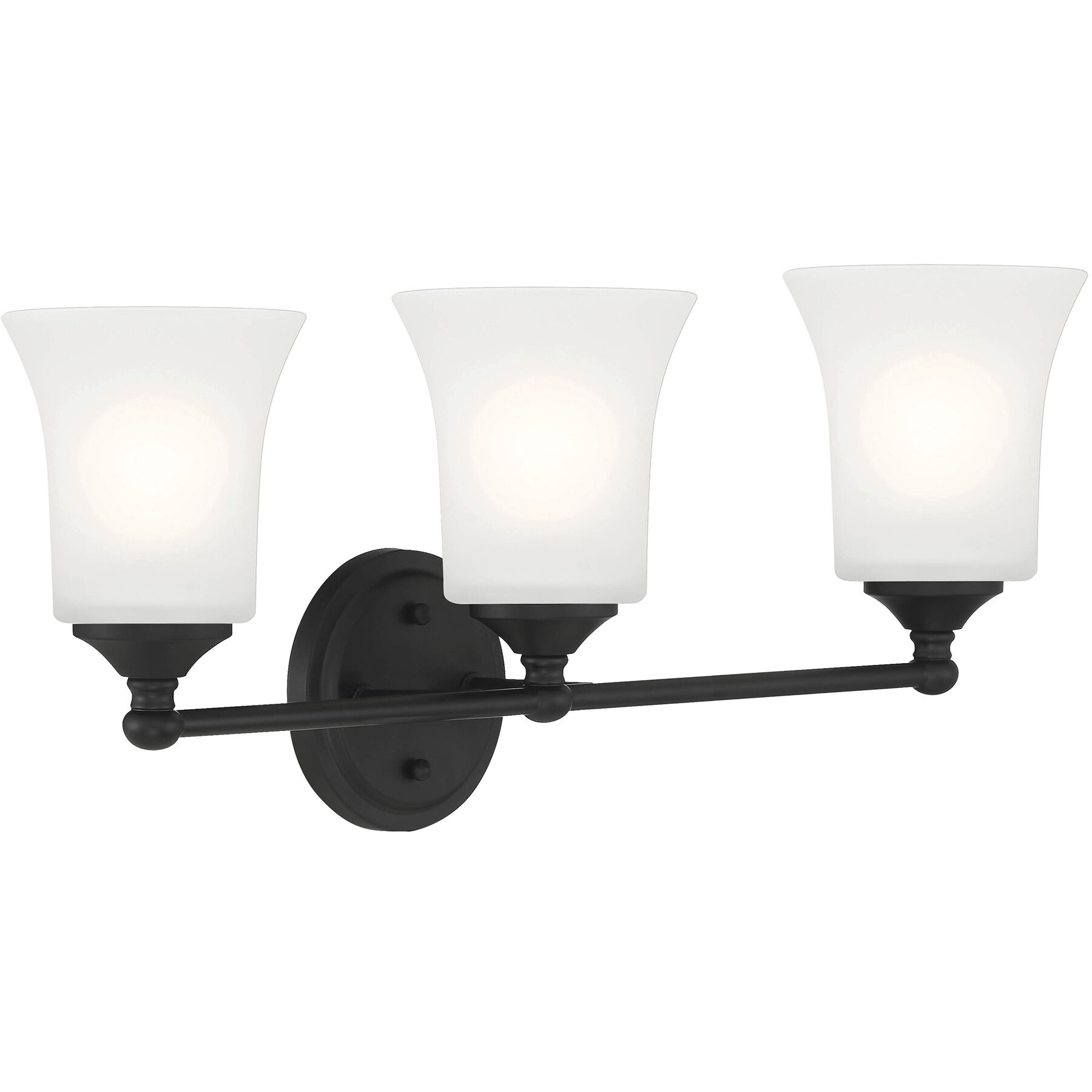Bronson 3 Light 23 inch Matte Black Vanity Light Wall Light